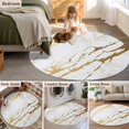 thumbnail image 5 of Round Rugs 4Ft, White Gold Modern Round Area Rug Washable Indoor Throw Carpet, Abstract Vintage Marble Geometric Soft Non Slip Circle Rug for Kitchen Nursery Room Home Decor Aesthetic, 5 of 8