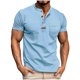 thumbnail image 1 of pstuiky camisetas para hombre, Blusa de manga corta con cuello vuelto, bolsillos y botones de color liso para hombre camisas casuales para hombre s, 1 of 5