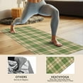 thumbnail image 4 of Green Beige Checkerboard Checkered Pattern Hot Yoga Mat Towel Non Slip for Hot Yoga - Quick-Drying Yoga Mat Cover with 4 Corner Pockets with Travel Bag - Hot Yoga Towel Non Slip 74"x26", 4 of 6