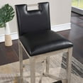 thumbnail image 3 of American Woodcrafters Jakarta Solid Wood with Black Bonded Leather Bar Stool, 3 of 11