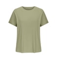 thumbnail image 5 of ShomPort Plus Size Hollow out Tops for Women Summer Loose Tunic Tops Solid Color Short Sleeve V Neck T-Shirts, 5 of 8