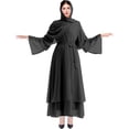 thumbnail image 4 of Abayas Robe Musulmane pour Femmes à Manches Longues Abaya Islamique Aïd Dubaï Caftan Robes Moyen-Orient Robe de Prière Robe en Mousseline, 4 of 7