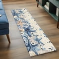thumbnail image 3 of Runner Rug 2 x 6 Ft, Blue Coastal Starfish Washable Non-Slip Floor Mat for Kitchen Hallway/Entryway, Beach Nautical Shell Eucalyptus Retro Long Kitchen Runner Area Rugs for Living Room, Low-Profile, 3 of 8