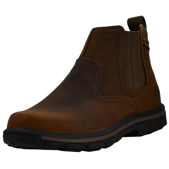 Skechers Mens Ankle Boots, Relaxed Fit Segment-Dorton Boot, Slip-on Leather Shoes