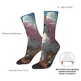 thumbnail image 4 of Susaid Flower White Horse (2) Print Men's Moisture Wicking Cushioned Crew Work Boot Socks Suitable for Size 36-45, 4 of 6