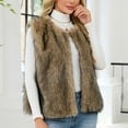 thumbnail image 7 of Dasayo Open Front Womens Coats Fashion Yellow Winter Fleece Waistcoat Fuzzy Sleeveless Solid Vests for Women Trendy XXXL, 7 of 7