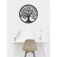 thumbnail image 3 of Árbol de la vida de metal para decoración de pared, silueta artística para regalo de interior, regalo de exterior, decoración del hogar y jardín (negro, 30 x 30 cm), 3 of 4