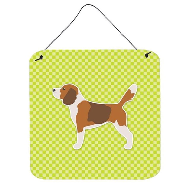 Beagle Checkerboard Green Wall or Door Hanging Prints