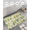 thumbnail image 5 of Shag Bath Rugs Green Fern Summer Botanical Leaves Plush Soft Fluffy Doormat Floor Carpet,Non-Slip Living Room Bedroom Kitchen Entryway Door Mats Pastoral Plant Vintage Linen, 5 of 6