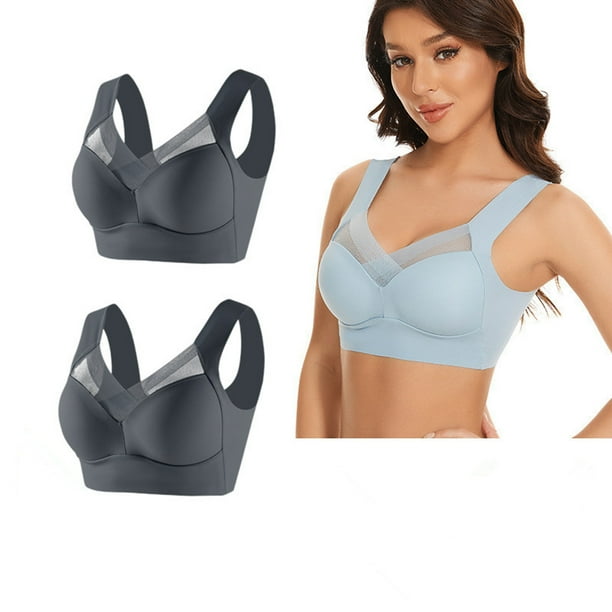 WILLBEST Brasier Sin Varillas Mujer Conjunto De 2 Camisetas Sin Tirantes De Encaje Para Mujer, Talla Grande, Con Fruncido Lateral Fino Y Ajustable, Talla 105