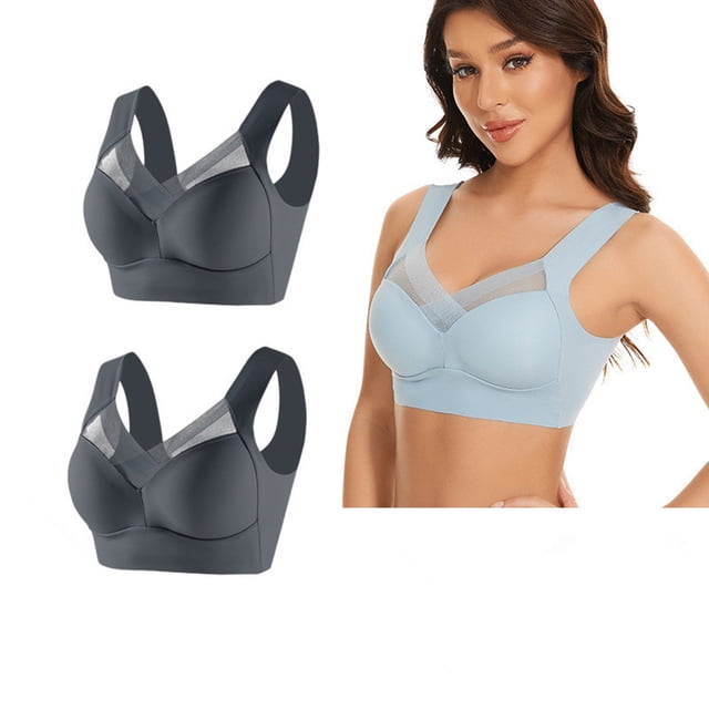 WILLBEST Brasier Tela De Mantequilla 2 Piezas De Camiseta Sin Tirantes De Encaje Grande Para Mujer, Ropa Interior Con Pliegues Laterales Finos Y Fruncido, Sujetador Ajustable 104