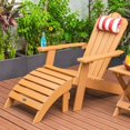 thumbnail image 6 of TALE Adirondack Ottoman Footstool All-Weather and Fade-Resistant Plastic Wood for Lawn Outdoor Patio Deck Garden Porch Lawn Furniture Brown, 6 of 11