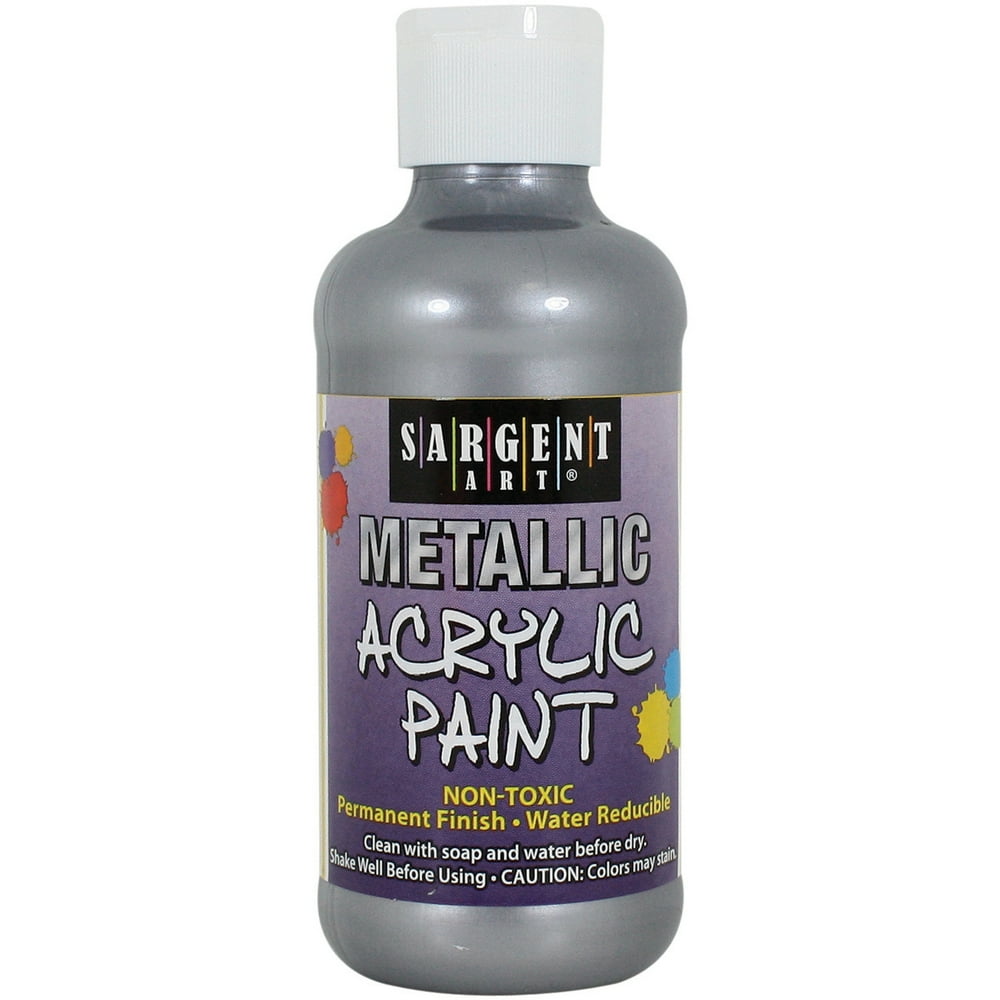 Metallic Acrylic Paint 8oz-Silver - Walmart.com - Walmart.com