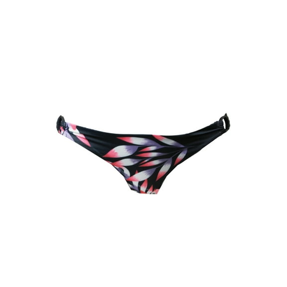 Roxy Juniors Black Pink Blowing Minds Floral Cheeky Surfer Bikini Bottom M