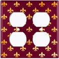 thumbnail image 3 of Metal Light Switch Plate Cover Elegant Yellow Tufted Rose Burgundy Damask DAM082, 3 of 13