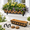 Black - Set 2-24IN Style A, variant on Black-set 2 36IN Style A Hanging Window Box Basket with Coco Liner 2 Pack