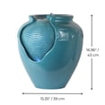 thumbnail image 4 of Teamson Home Hand Glazed Teal Pot Water Fountain with LED Light for Patio, Garden, Balcony, 4 of 11