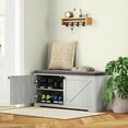 thumbnail image 2 of HOMCOM Shoe Bench with Storage, Padded Shoe Organizer, 8 Pairs, Light Grey, 2 of 10
