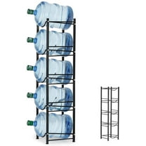 5 Tier Black Water Cooler Jug Rack, 5 Gallon Water Jug Holder Heavy Duty Storage Rack