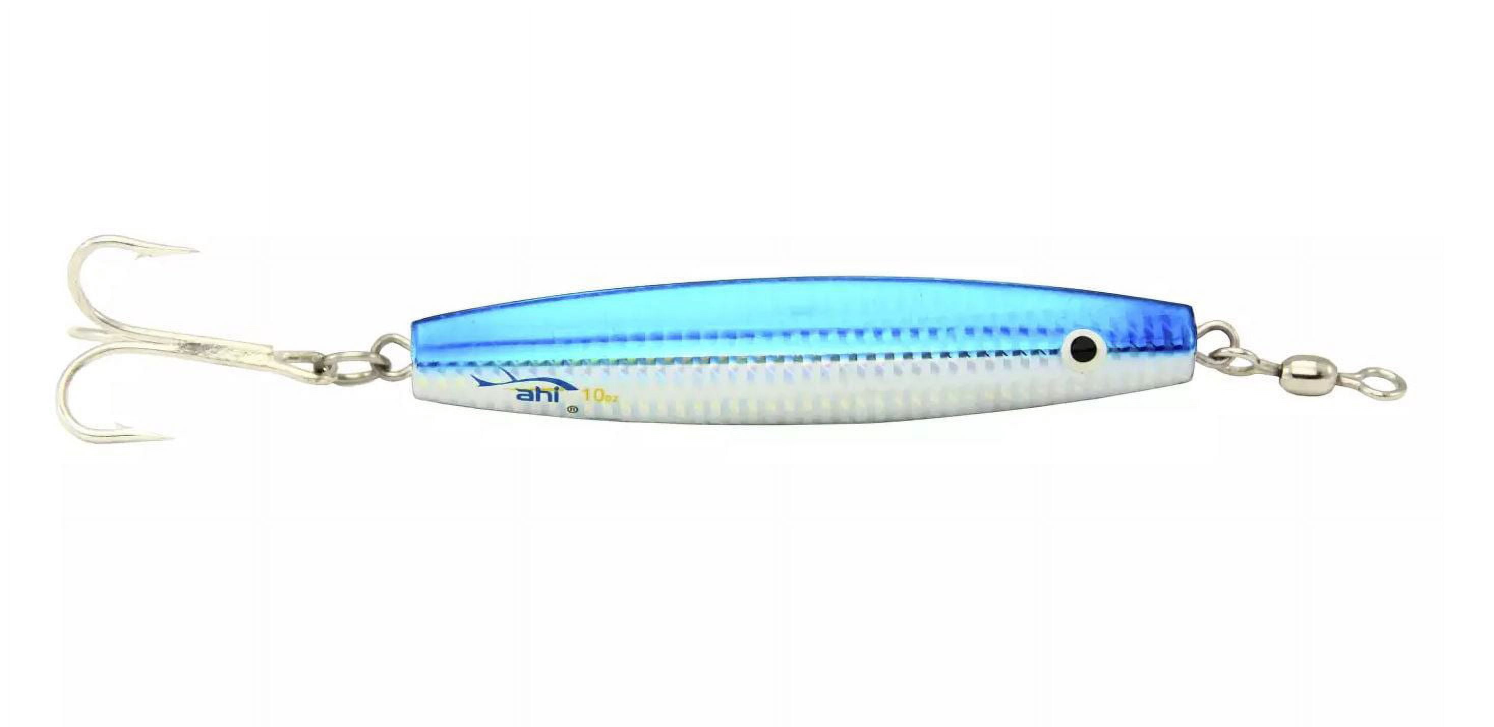 Ahi USA Assault Diamond Jig with Glow Eyes and Single Hook, Silver Flash, 2-Ounce Multi-Colored
