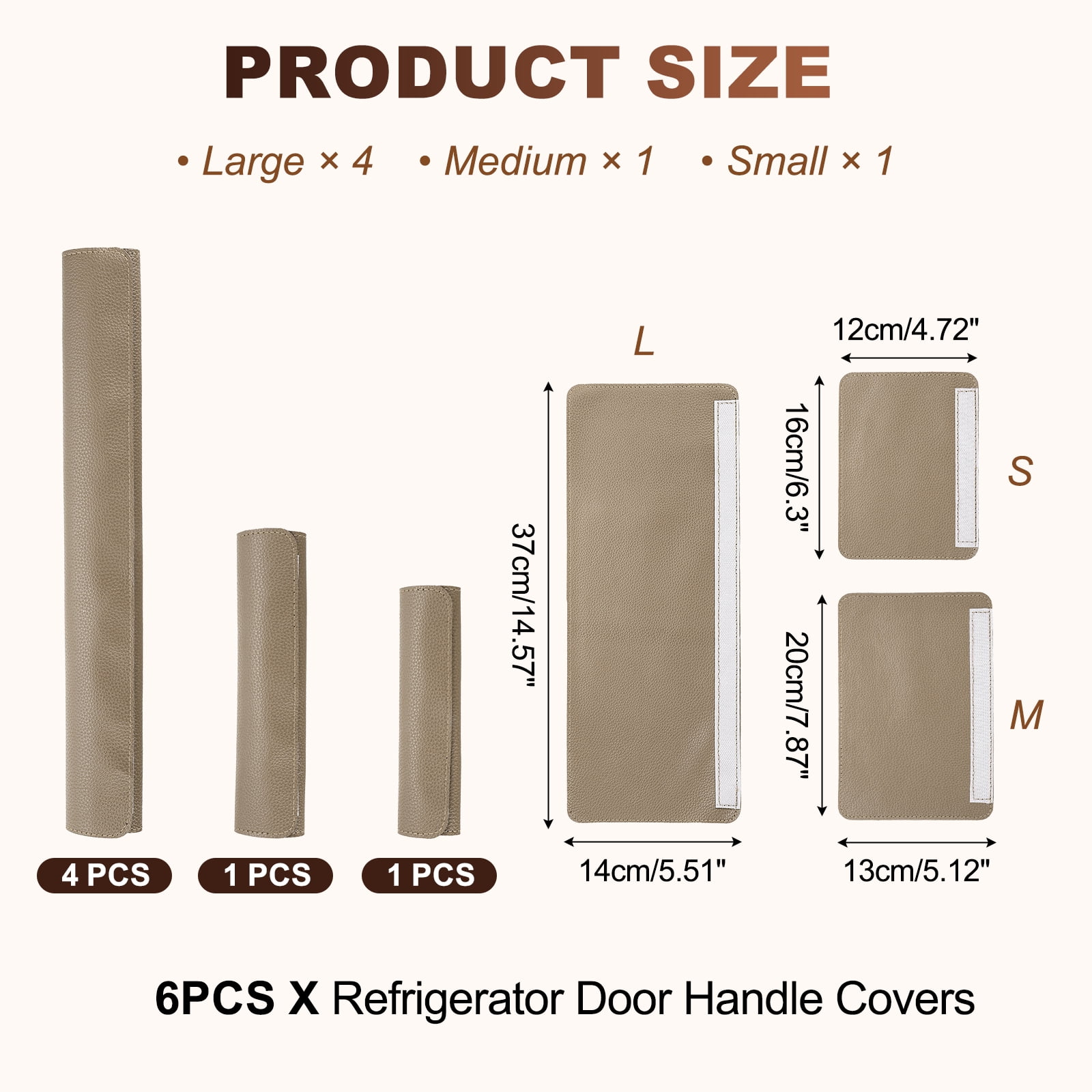 Uxcell 6Pcs Refrigerator Door Handle Covers, PU Leather Kitchen Appliance Handle Protector, Anti-Static Fridge Handle Cover Keep Your Microwave Oven Dishwasher Clean, Winter Gray