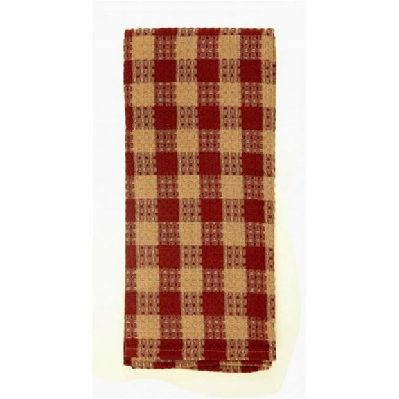 AG-30251S-4 Tea Towels, Burgundy Check - Set of 4