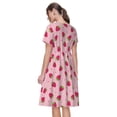 thumbnail image 2 of Bixox Robe d'Été à Manches Courtes pour Femmes Robe Ample Longueur Genou avec Poches-Fraises, 2 of 7