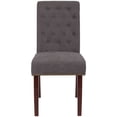 thumbnail image 6 of Flash Furniture HERCULES Series Dark Gray Fabric Parsons Chair with Rolled Back, Accent Nail Trim and Walnut Finish, 6 of 7