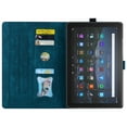 thumbnail image 4 of Case for Amazon Fire HD 10 (9th/7th/5th Generation, 2019/2017/2015 Release), Embossed Multiple Viewing Angles PU Leather Magnetic Stand Flip Folio Case Cover with Card Slots & Pencil Holder, Blue, 4 of 8