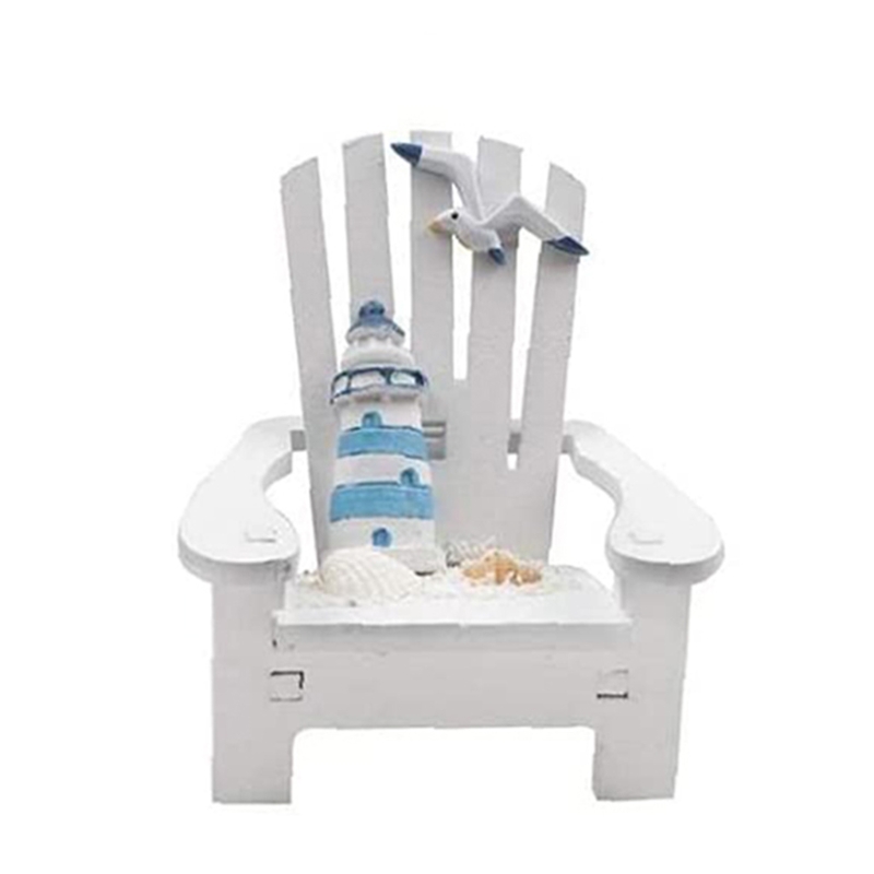GENEMA Mini Wooden Beach Chair Decor Beach Chair Miniature Wooden Beach