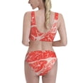 thumbnail image 3 of Daiia Beef Steaks printed 2 piece Swimsuit Bikinis for Women High Waisted Racerback Bathing Suits Summer Tummy Control Scoop Neck Swimwear-XX-Large, 3 of 8