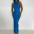 thumbnail image 2 of Prolriy Wedding Guest Dresses for Womens Sequin Sparkly Glitter Ruched Party Club Dress Spaghetti Straps Wrap Halterneck Collar Bodycon Dress Party Dresses 2025 Formal Dress Blue XL, 2 of 9