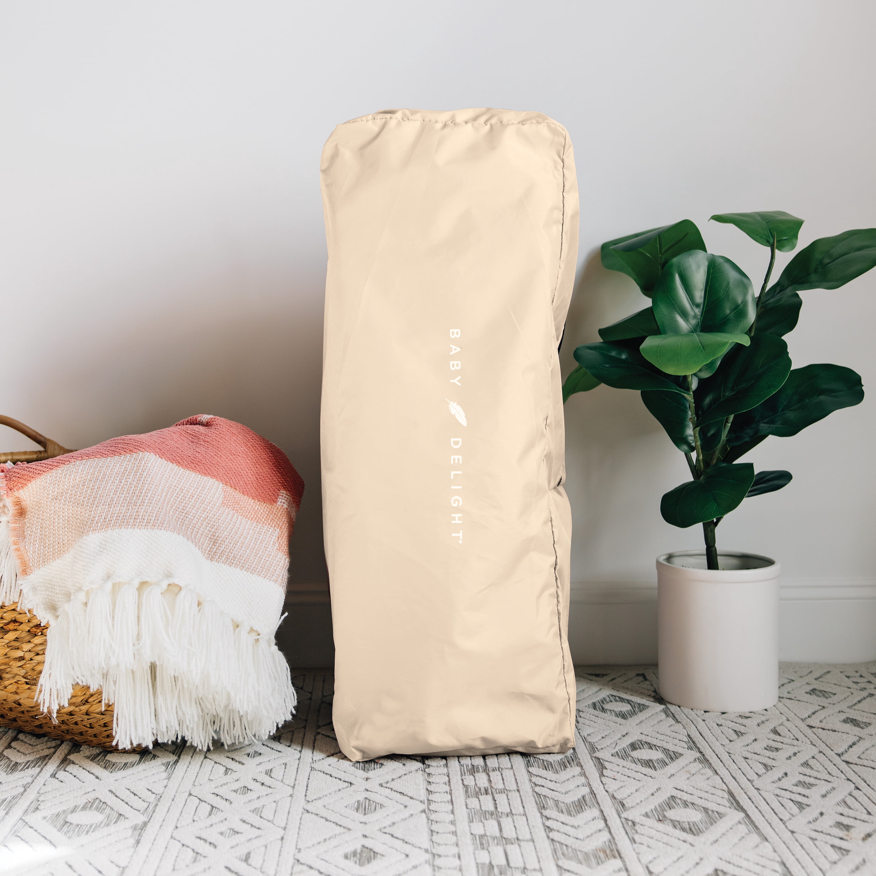 Baby Delight Lunaire Full Size Mesh Infant Crib & Playard, Organic Oat