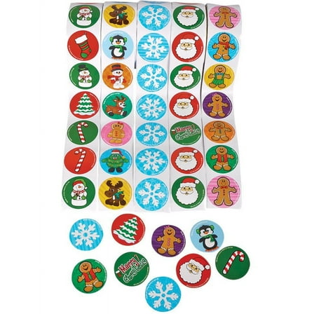 Rhode Island Novelty 500 Winter Christmas Holiday Classic Character Stickers Roll