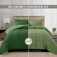 thumbnail image 2 of Elegant Comfort - NEW - 3-Piece Reversible Comforter Set, All Season Suitable, Box-Stitched Down Alternative, Twin/Twin XL, Green/Sage, 2 of 6