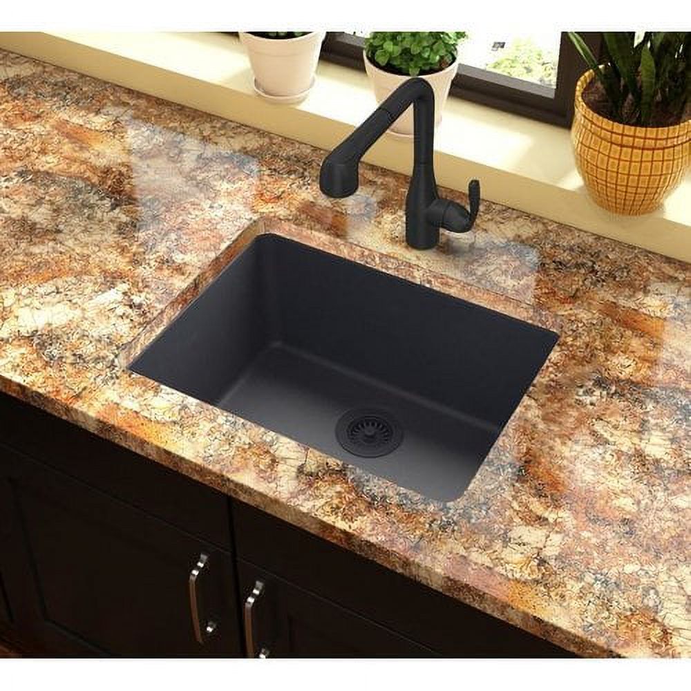 Elkay ELGU2522 Gourmet 25" Single Basin Granite Composite Kitchen Sink For Undermount - image 2 of 7