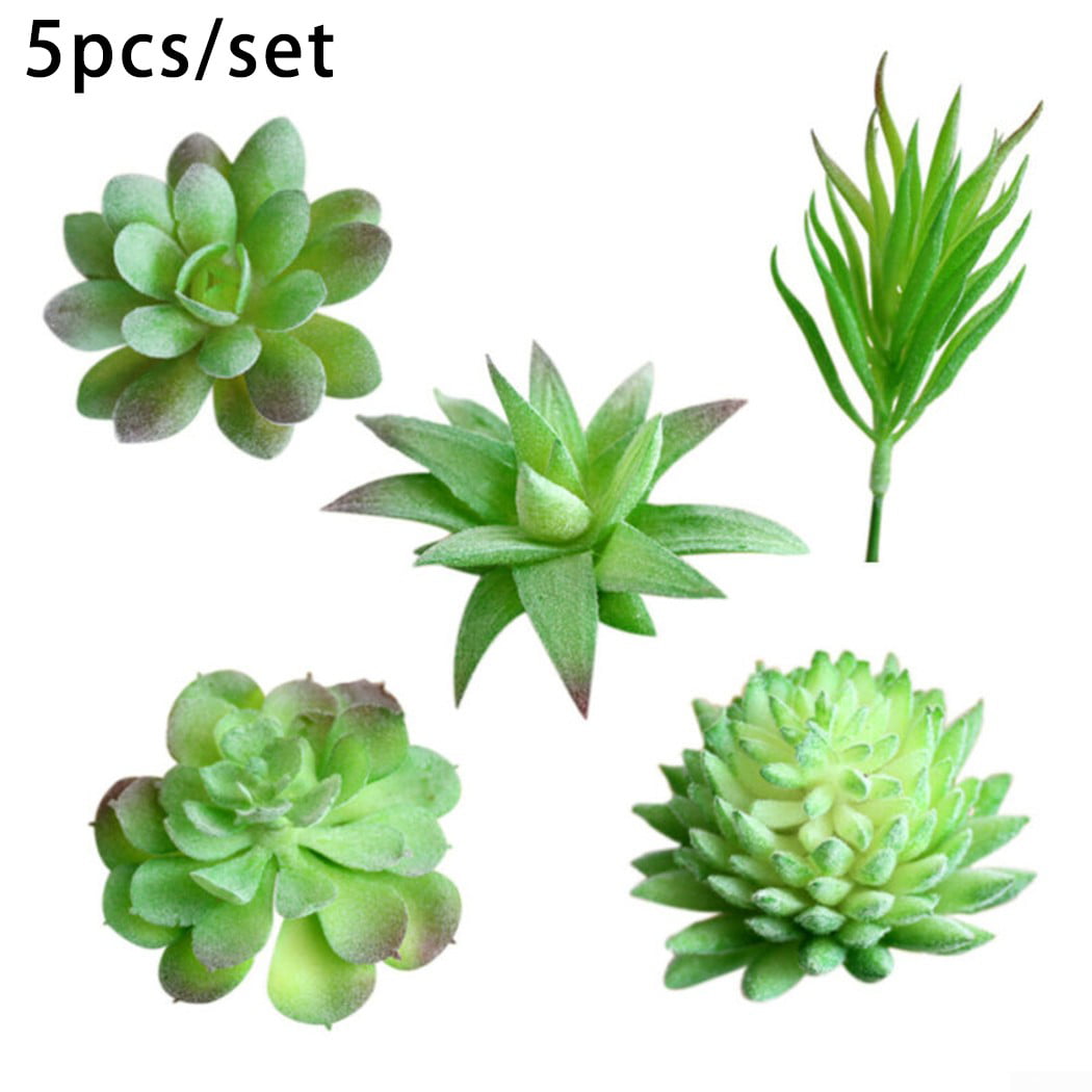 5pcs Artificial Succulents Plant Fake Cactus Floral Garden Home Office Decor