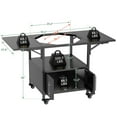 thumbnail image 2 of Outdoor Grill Table with Storage Space, Metal Grill Cart with 2 Folding Panels, Heavy-Duty Casters and Waterproof Storage for Big Green Egg and Kamado Joe Jr, 2 of 9