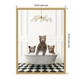 thumbnail image 5 of Kate and Laurel Three Bears in Gray Bathtub on Checker Floor Framed Canvas Wall Art by Amy Peterson 18 x 24 Sylvie Bright Gold, Whimsical, Animals, Bathroom Art for Wall Decor, Living Room, Bedroom, 5 of 8