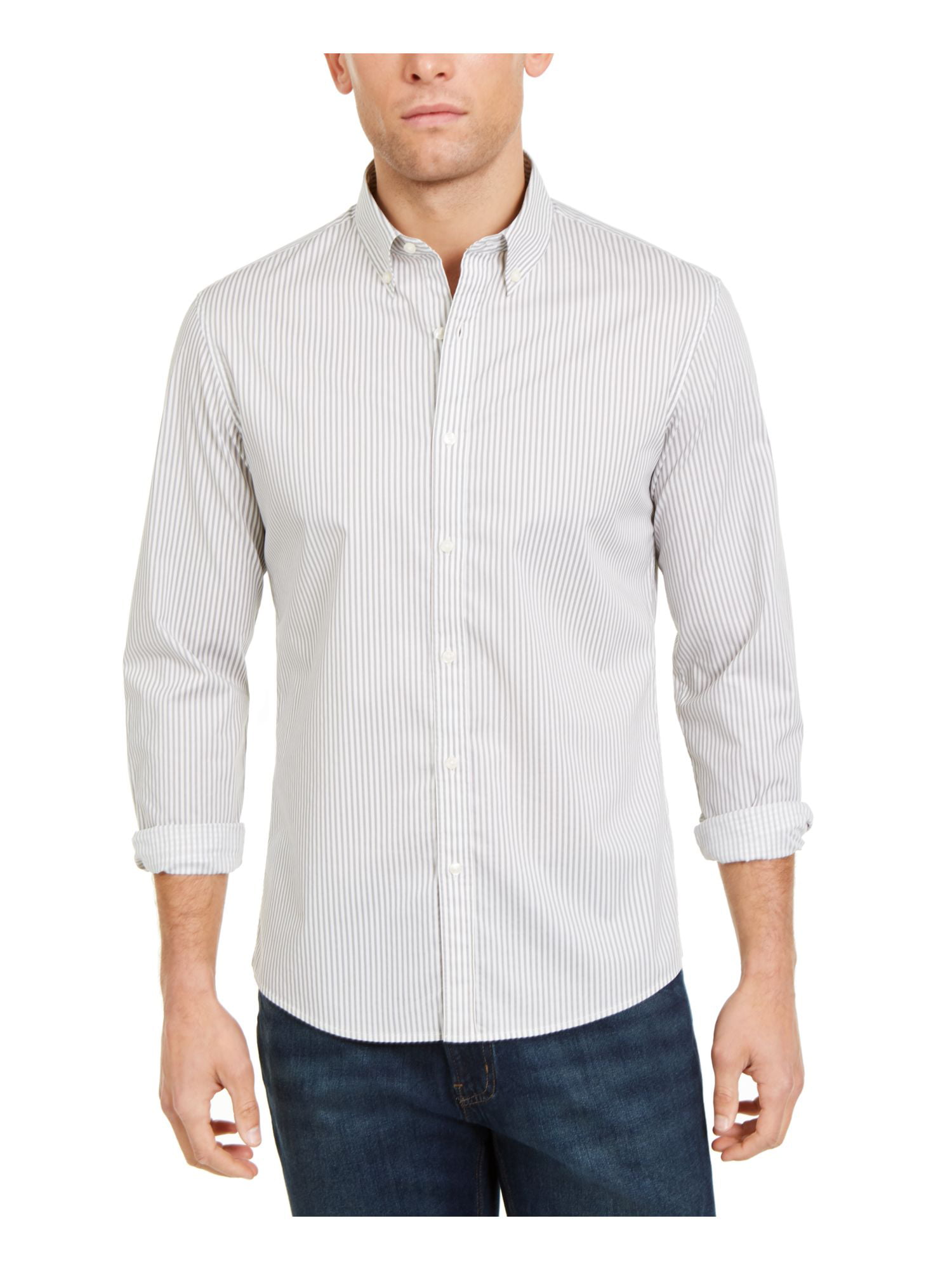 Fashion Shirts Stripe Shirts Michael Kors Stripe Shirt light grey-white flecked casual look 