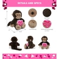 thumbnail image 3 of DolliBu Happy Mother's Day Super Soft Plush Monkey - Cute Stuffed Animal Present with Pink Heart Message for Best Mommy, Grandma, Wife, Daughter - Cute Wild Life Plush Toy Gift - 9 Inches, 3 of 6