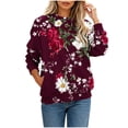 thumbnail image 2 of Cavosen Womens Crewneck Sweatshirt Floral Print Hoodie Long Sleeve Comfortable Pullover Trendy Going Out Outfits, 2 of 6