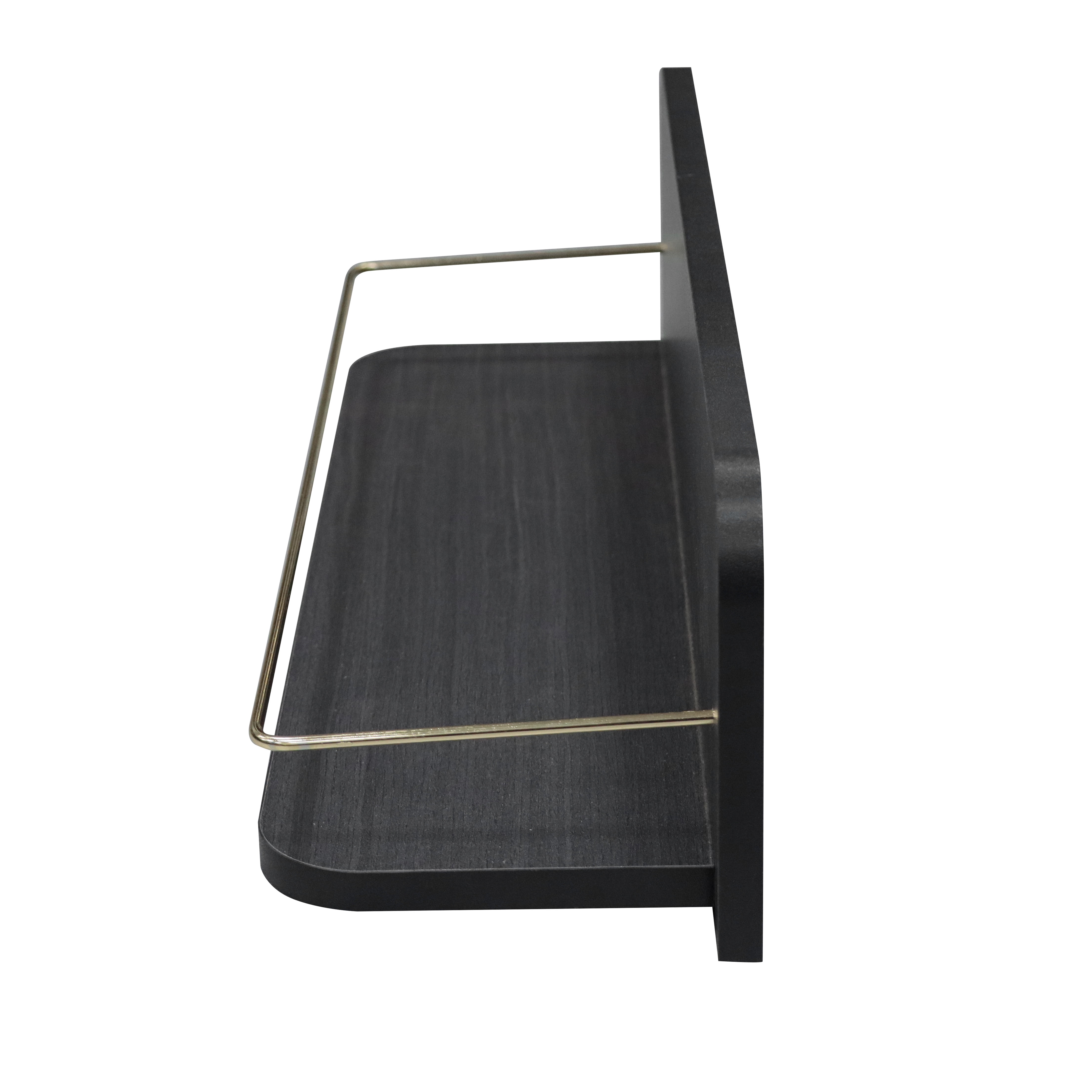 Better Homes & Gardens 23 inch Black  Shelf with Gold Metal Rail