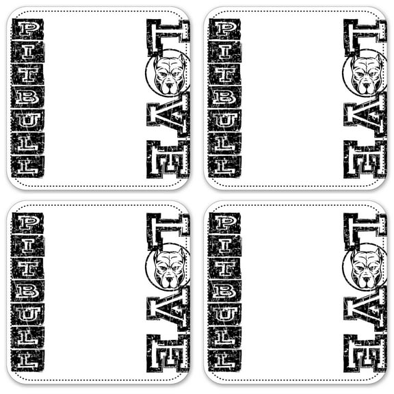 Vinyl Drink Coasters - Set of 4 - Love Pitbull's