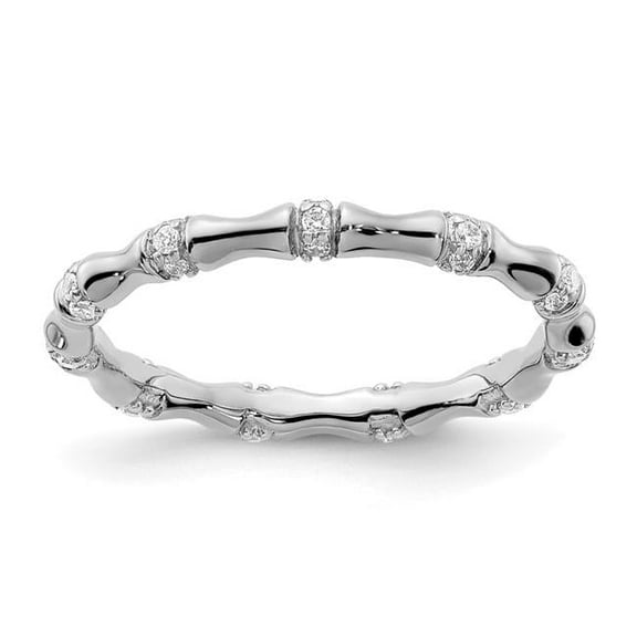 14k White Gold Diamond Fancy Bamboo Ring RM3722