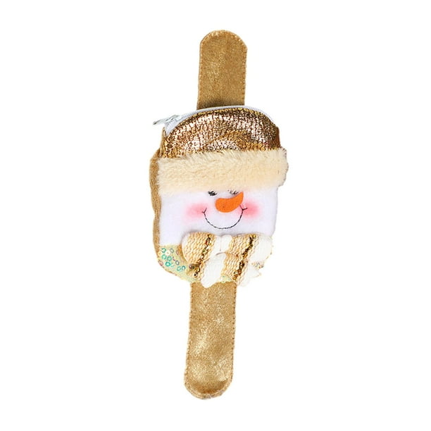 Pulsera navideña de dibujos animados, adorable recuerdo de fiesta para la hora de dormir de Año Nuevo. muñeco de nieve dorado
