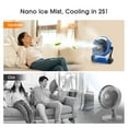 thumbnail image 3 of Portable Misting Fan, Outdoor Fans for Patios with Water Mist, 10000mAh Rechargeable Battery Personal Cooling Fan with Mister, 8-Inch, 250mL Water Tank & LED Lantern, for Home, Outside, Camping Blue, 3 of 7