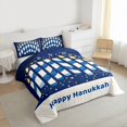 thumbnail image 3 of Feelyou Child Happy Hanukkah Full Size Comforter Sets, Cartoon David Star Bedding Comforter Set, Western Farmhouse Holiday Reversible Bedding Sets, Ultra Soft Bedroom Decor, 3 Pieces, 3 of 8