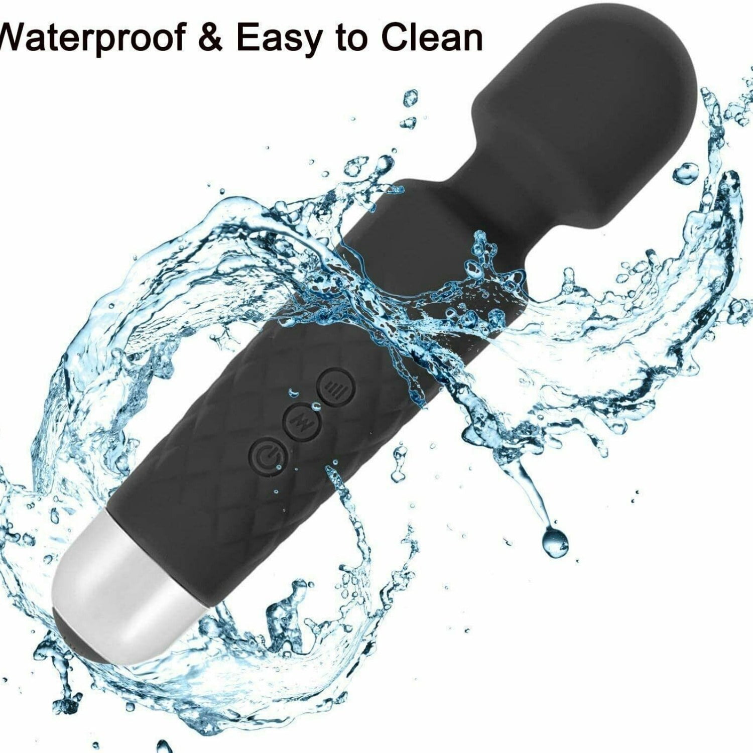 Cordless Handheld Powerful Vibrating Massager Wand Full Body Therapy Personal Wand PVC