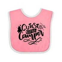 Inktastic Cutest Little Camper Tent and Tree Camping Design Boys or Girls Baby Bib